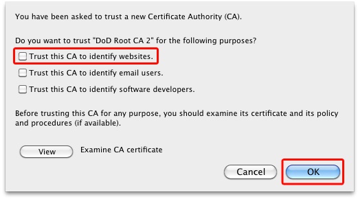 install dod root certificates mac